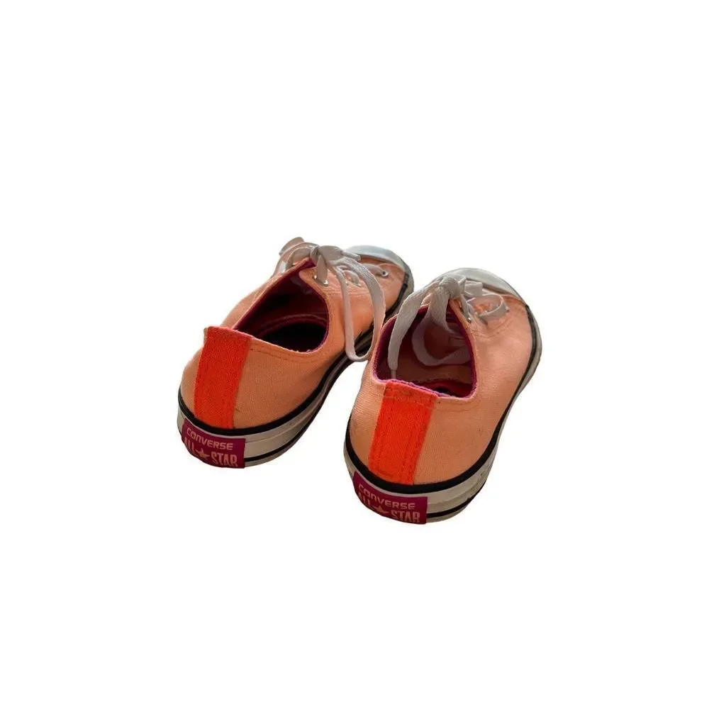 Converse Kids Girls Orange Lace Up Low Top Chuck Taylor All Star Sneakers Size 3